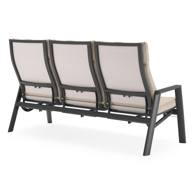 Prato loungeset in zwart aluminium met Rustic Weather+ Softtouch kussen