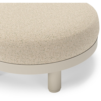 Donato lounge poef in beige aluminium met all weather cosytica Bora Forest kussen