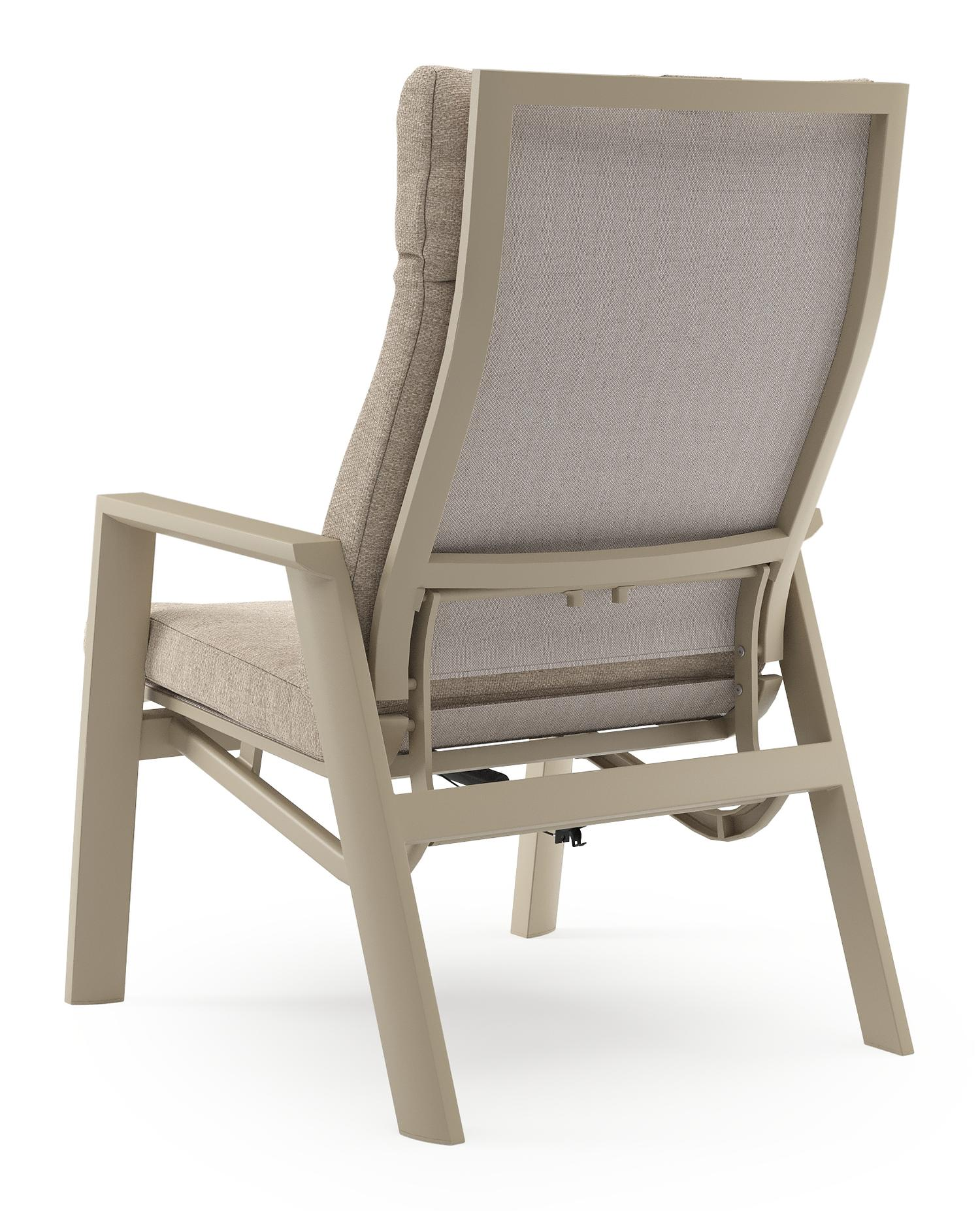 Prato loungestoel in beige aluminium met rustic weather+ softtouch kussen