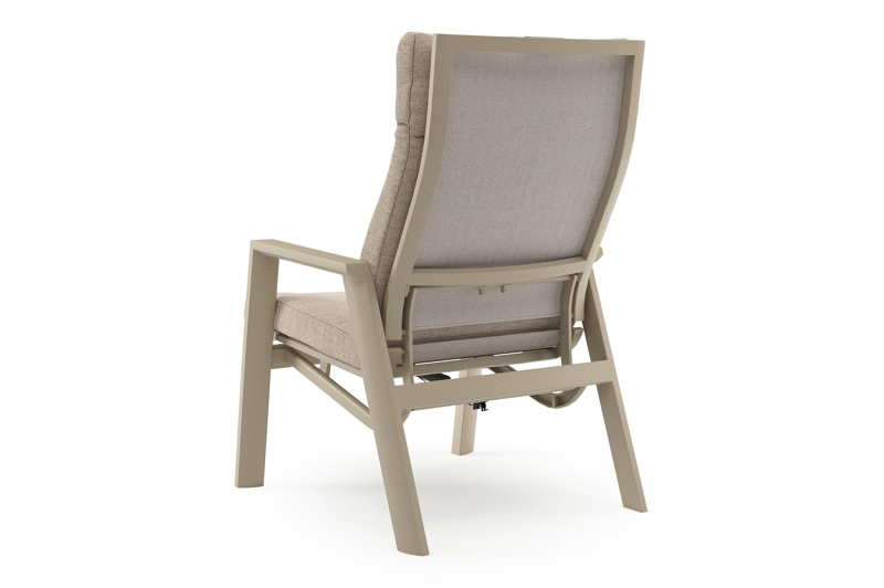 Prato loungestoel in beige aluminium met rustic weather+ softtouch kussen