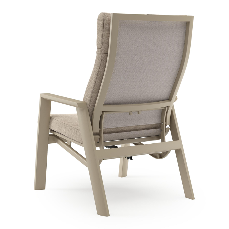 Prato loungestoel in beige aluminium met rustic weather+ softtouch kussen
