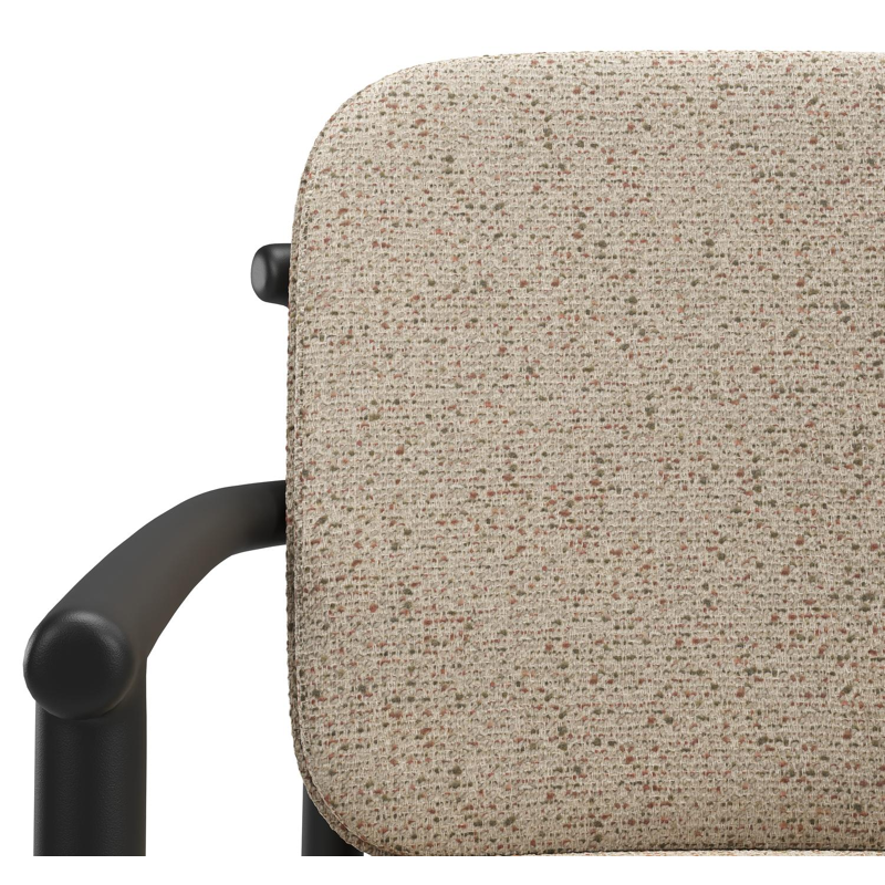 Bono stapelbare tuinstoel in zwart aluminium met stoelkussen in All Weather Cosytica Bora Jungle