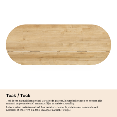 Table de bar Orso en aluminium blanc et teck - Lg 260 x Larg. 100 x H 75,5 cm