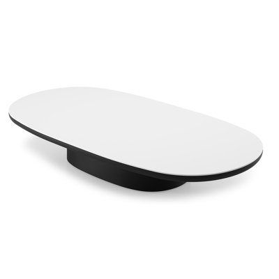 Amico loungetafel bombo in zwart aluminium en volkeramiek Arctic White - L 171 x B 89 x H 24 cm