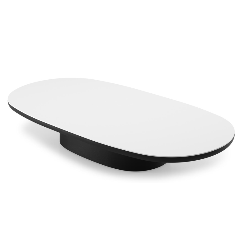 Amico loungetafel bombo in zwart aluminium en volkeramiek Arctic White - L 171 x B 89 x H 24 cm
