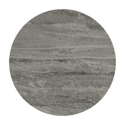 Fano low dining loungetafel rond in beige aluminium en volkeramiek Aspen Grey - Dia. 65 x H 40 cm