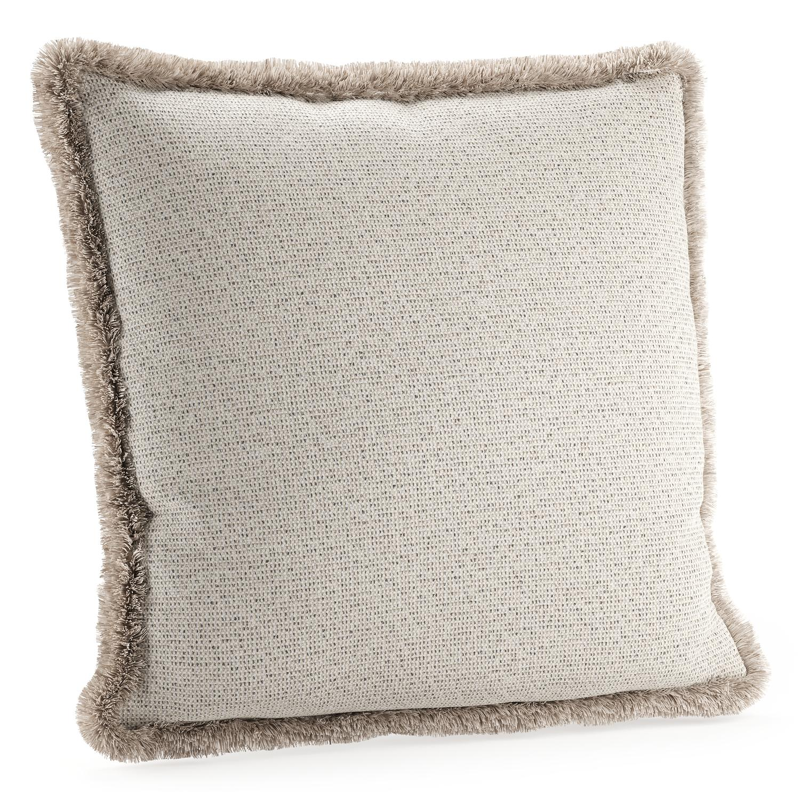 Sierkussen met franjes 55 x 55 cm in all weather solica firenze natural