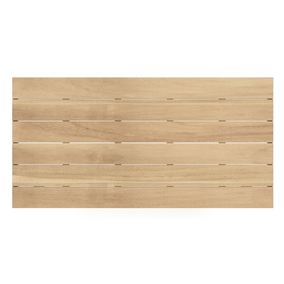 Nano tuintafel in zwart aluminium en teak - L 200 x B 100 x H 75 cm