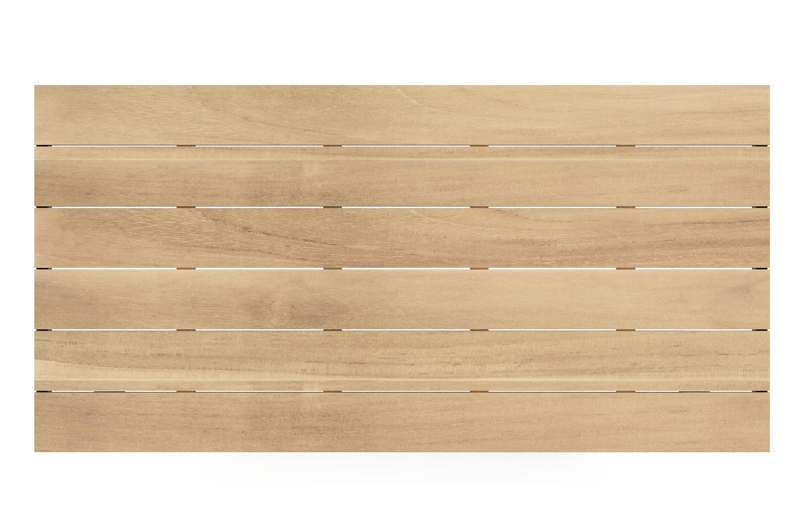 Table de jardin Nano en aluminium noir et teck - Lg 200 x Larg. 100 x H 75 cm