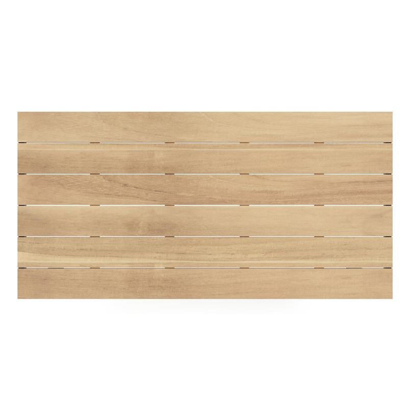 Nano tuintafel in zwart aluminium en teak - L 200 x B 100 x H 75 cm