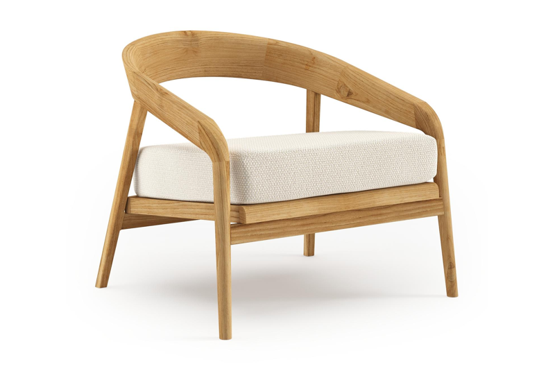 Lacrima loungestoel in teak met althea off white all weather Cosytica kussen