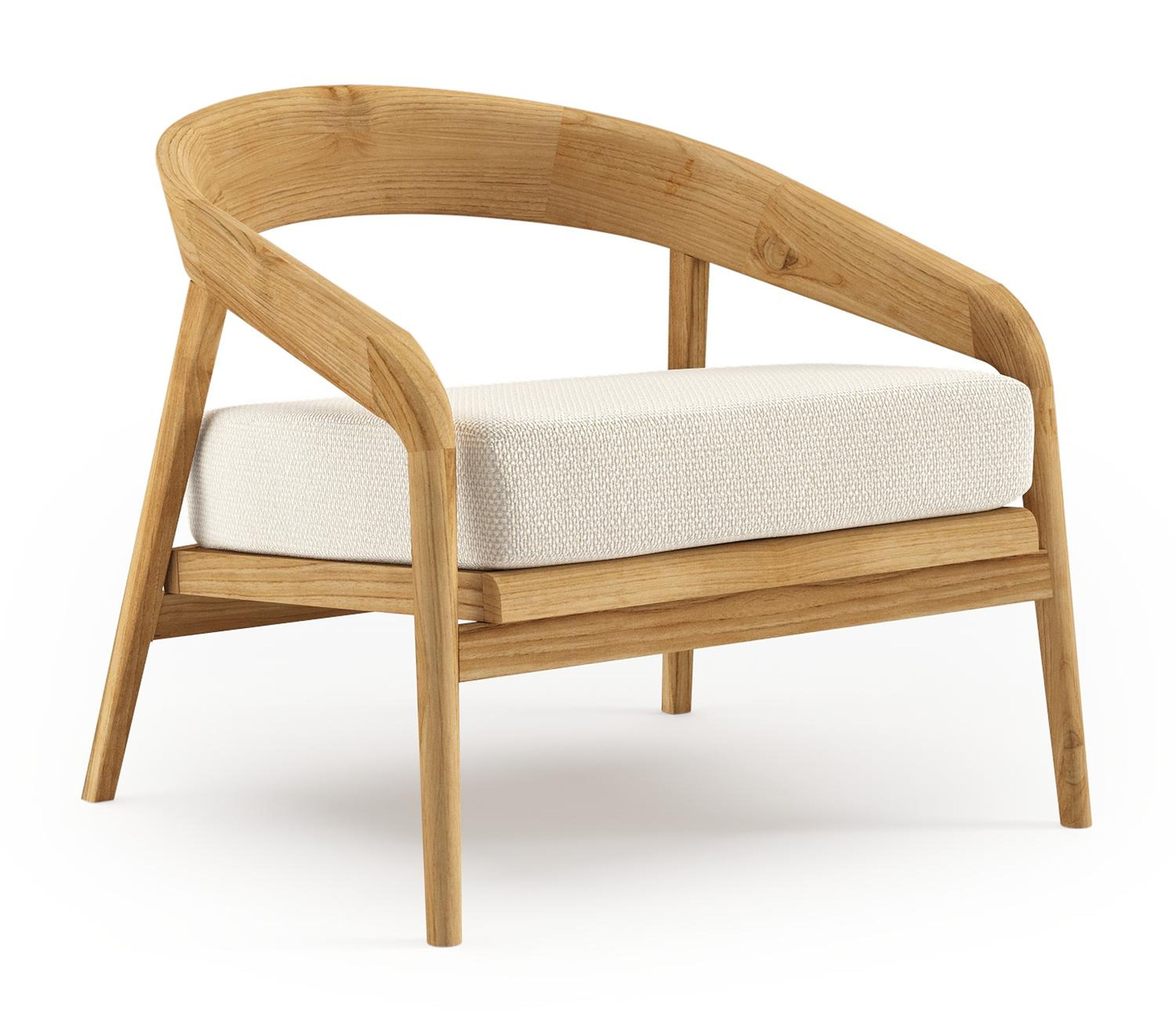 Lacrima loungestoel in teak met althea off white all weather Cosytica kussen