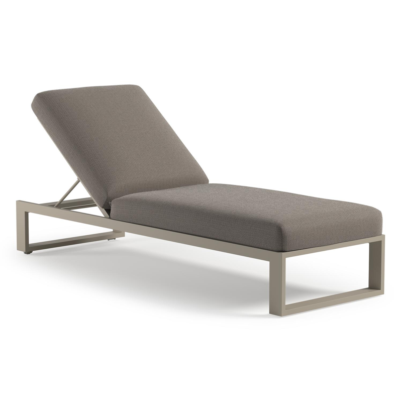 Verato verstelbaar ligbed in beige aluminium met lopi pepper all weather sunbrella® luxe