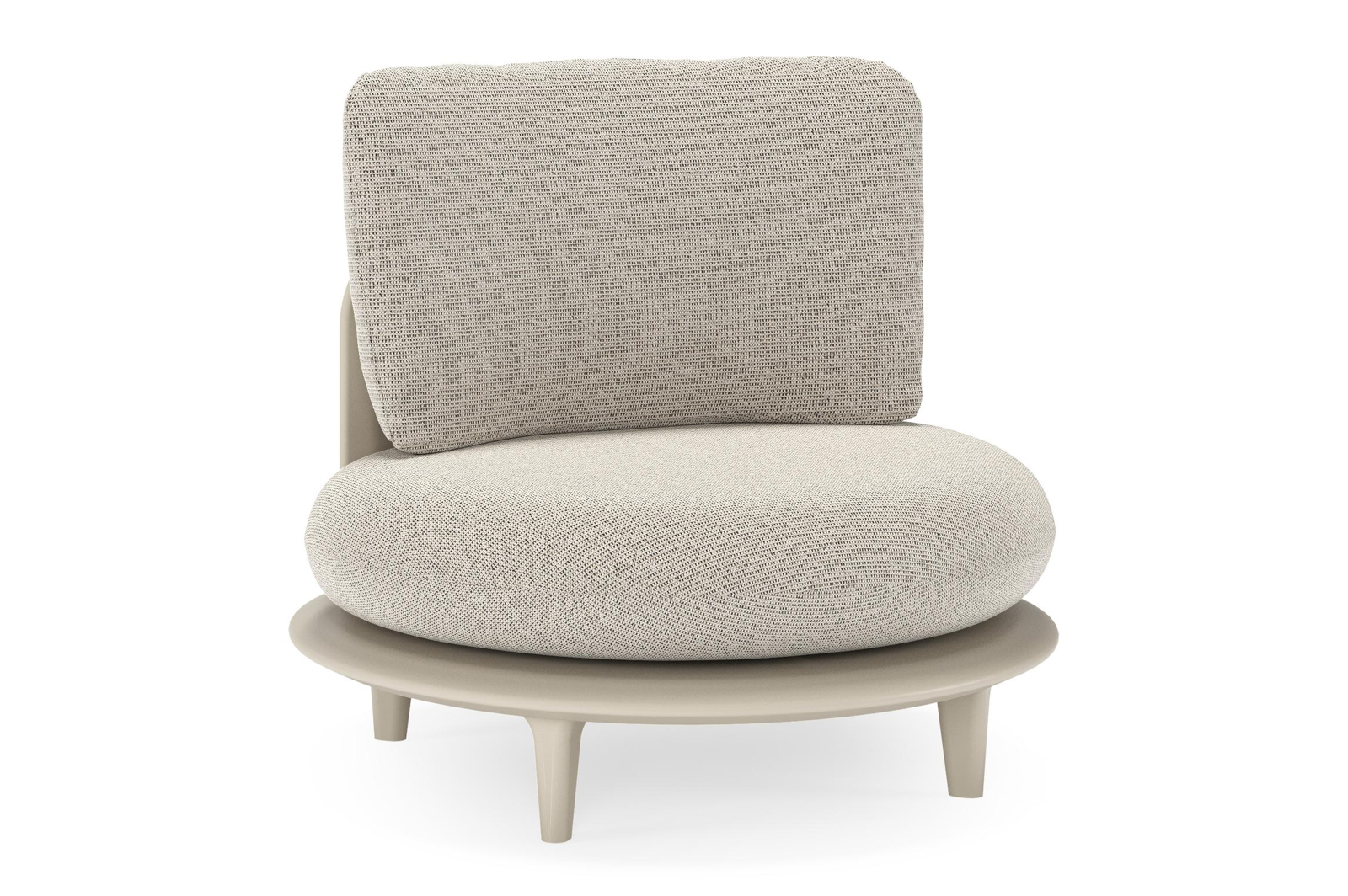 Bomero loungestoel in beige aluminium met firenze sand all weather solica kussen