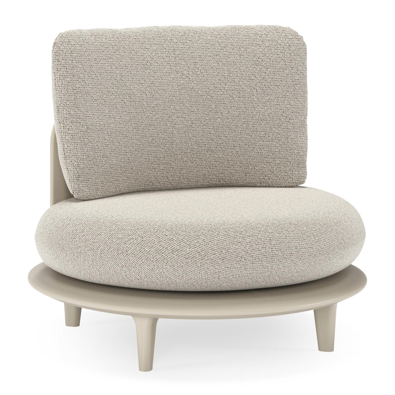 Bomero loungestoel in beige aluminium met firenze sand all weather solica kussen