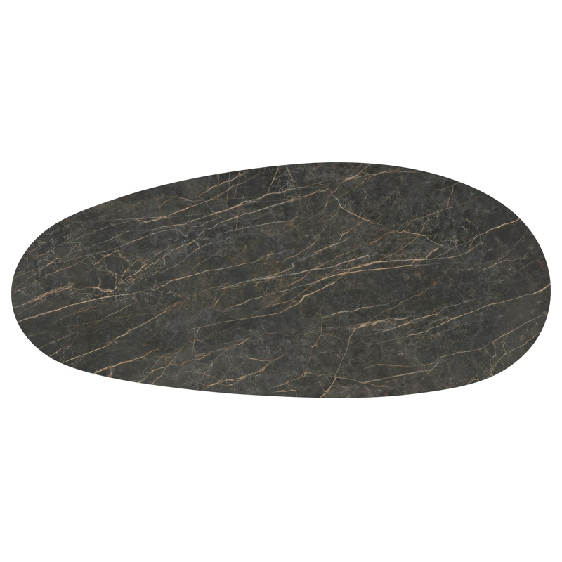 Amico tuintafel mango in beige aluminium en volkeramiek Black Obsession - L 320 x B 140 x H 73.5 cm