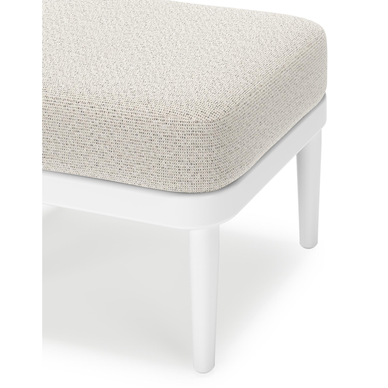 Pouf Orso en aluminium blanc et coussins en all weather solica Firenze Natural