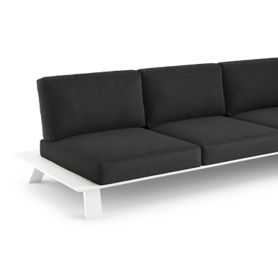 Cesano loungebank in wit aluminium met chartres sooty all weather Sunbrella® luxe kussen