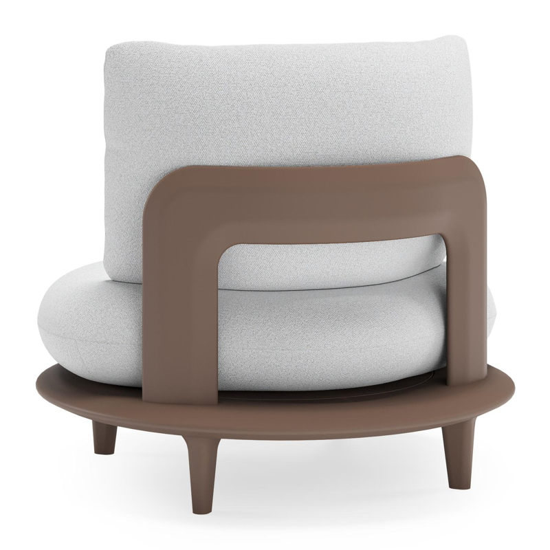 Bomero loungestoel in taupe aluminium met ego birch all weather solica kussen
