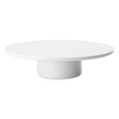 Amico loungetafel rond in wit aluminium en volkeramiek Arctic White - Dia. 110 x H 28 cm