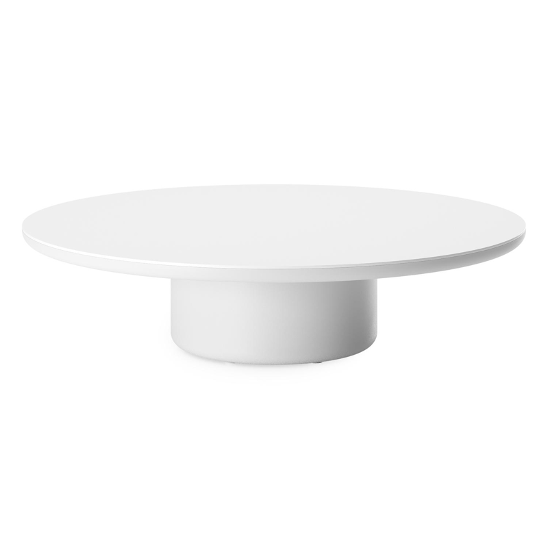 Amico loungetafel rond in wit aluminium en volkeramiek Arctic White - Dia. 110 x H 28 cm