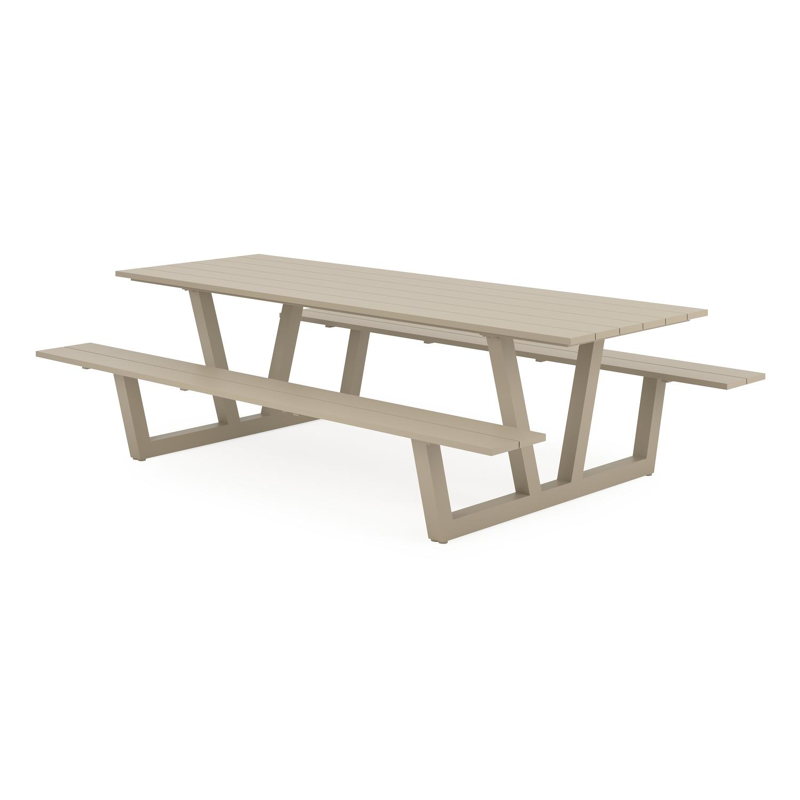 Felino picknicktafel in beige aluminium - L 260 x B 176 x H 76 cm