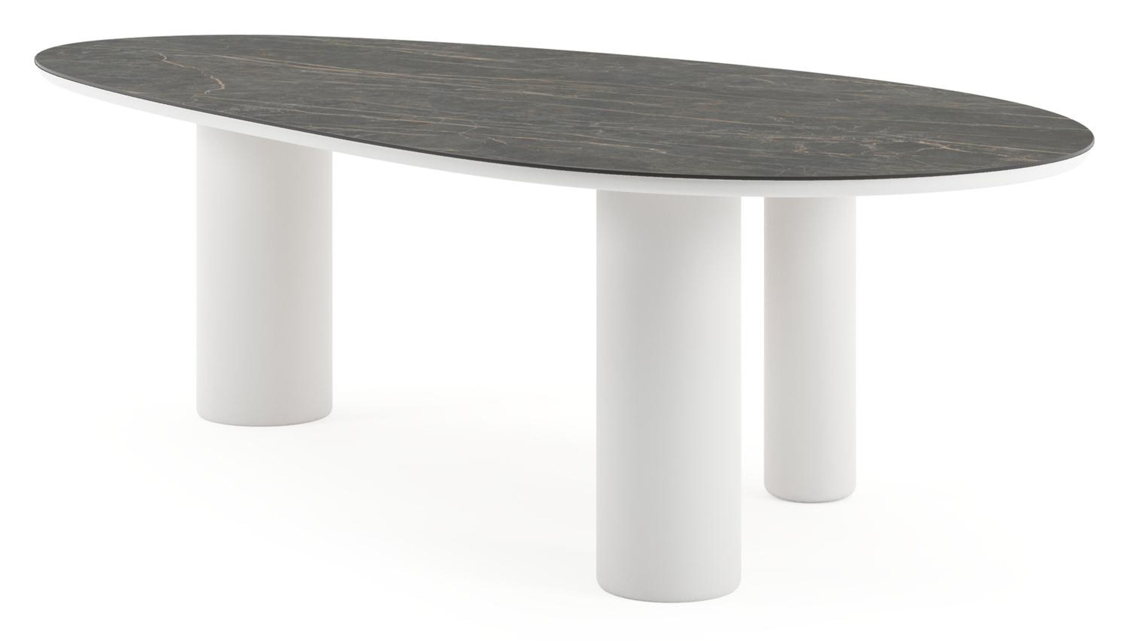 Amico tuintafel mango in wit aluminium en volkeramiek Black Obsession - L 260 x B 130 x H 73.5 cm