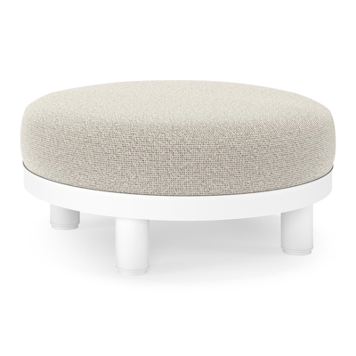 Donato lounge poef in wit aluminium met All Weather Solica Firenze Sand kussen
