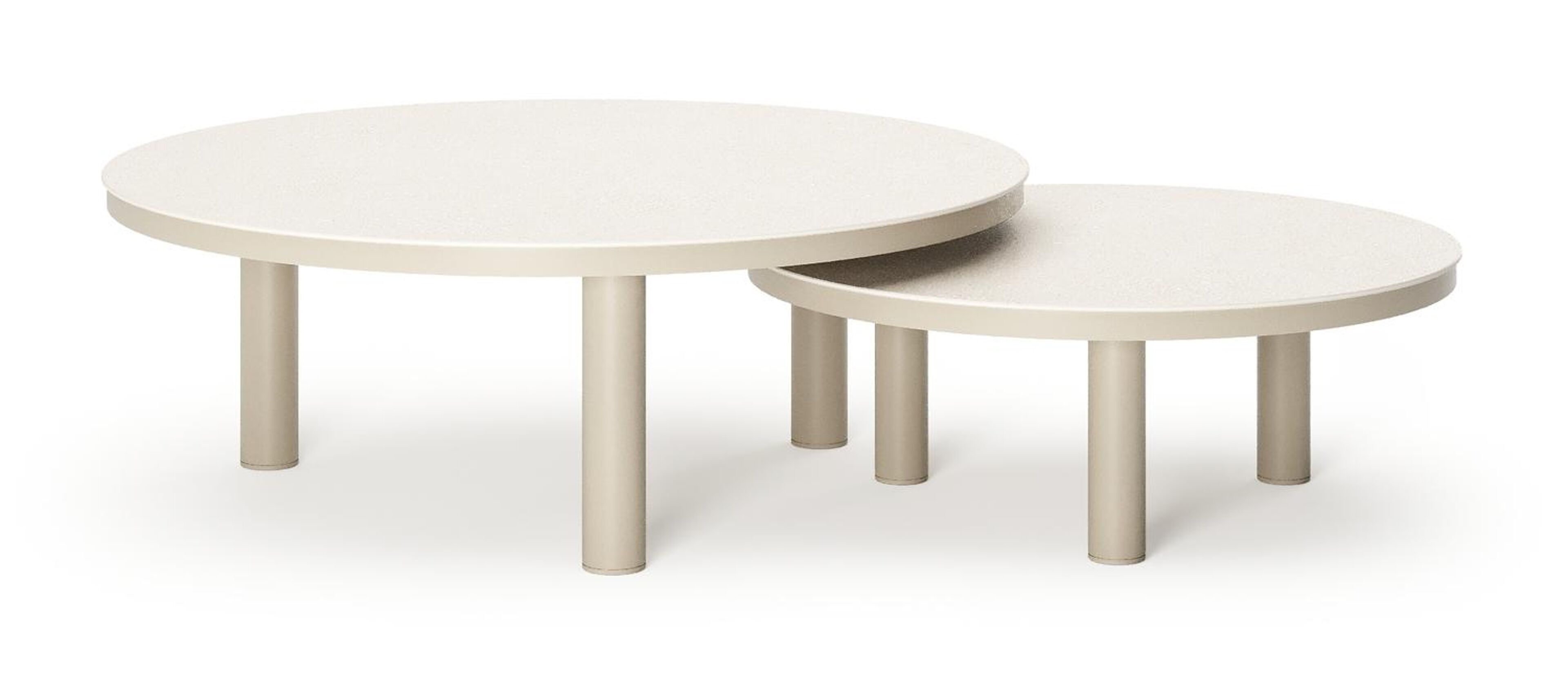Lindo loungetafel in beige aluminium en sintered stone crema minerale