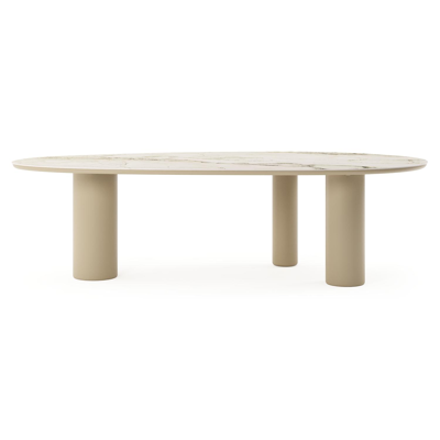 Amico tuintafel mango in beige aluminium en volkeramiek Colorado Dunes - L 260 x B 130 x H 73.5 cm