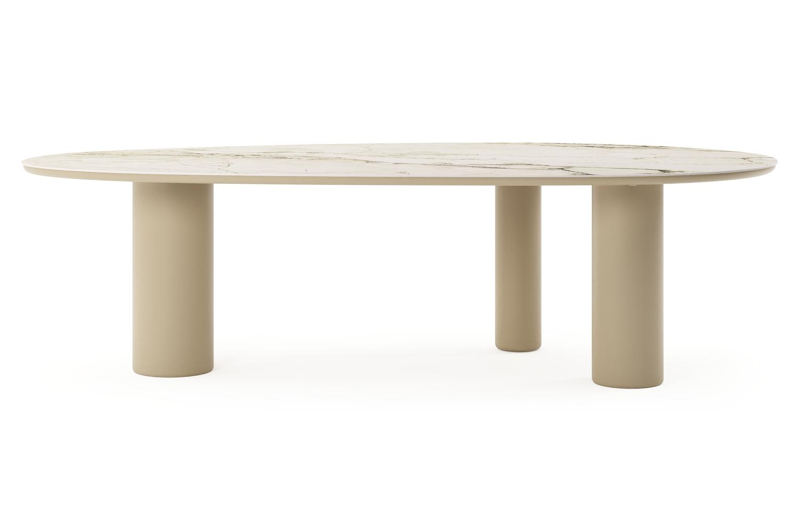 Amico tuintafel mango in beige aluminium en volkeramiek Colorado Dunes - L 260 x B 130 x H 73.5 cm