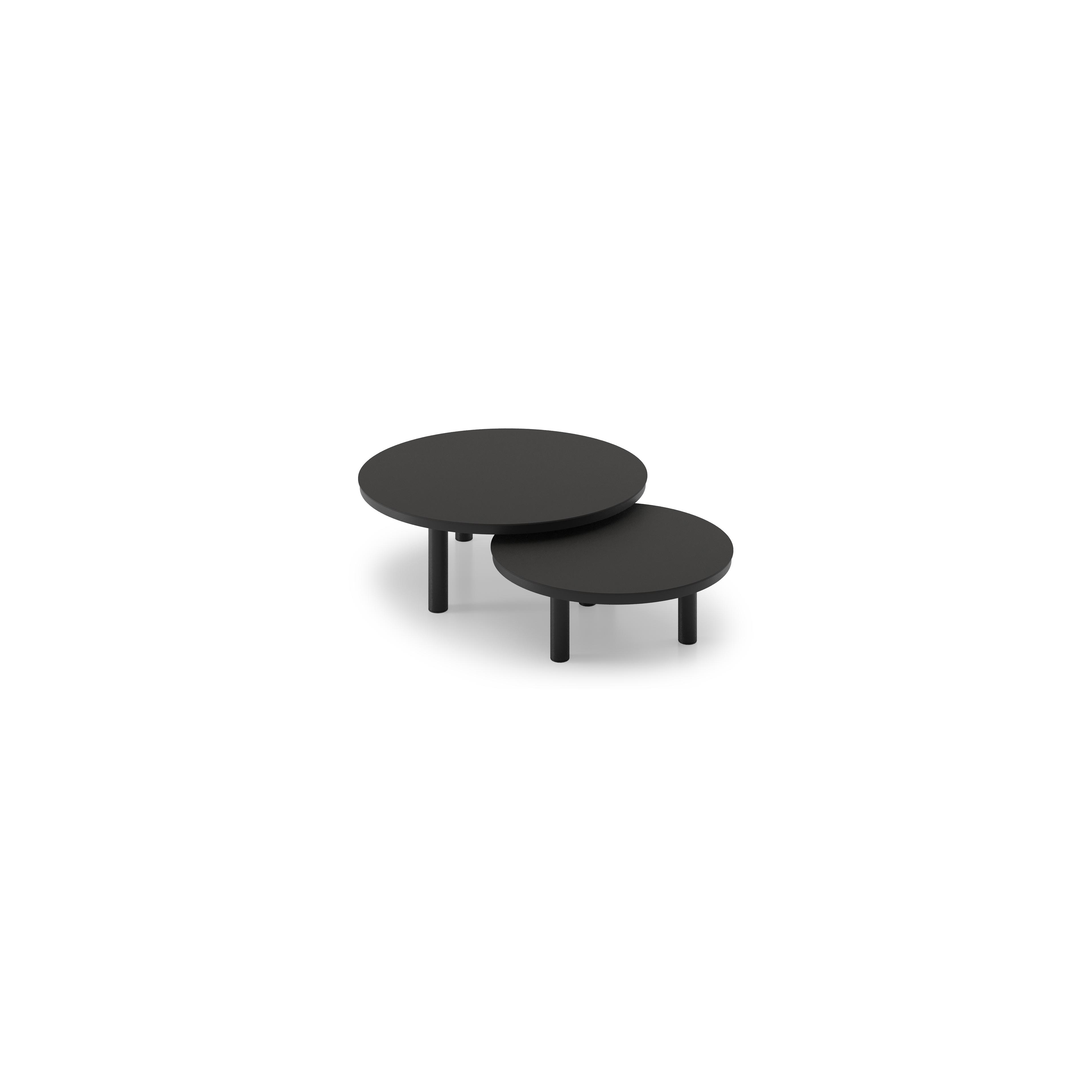 Lindo loungetafel in zwart aluminium en sintered stone notte minerale