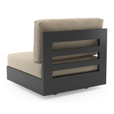 Como loungestoel in zwart aluminium met bora forest all weather cosytica kussen