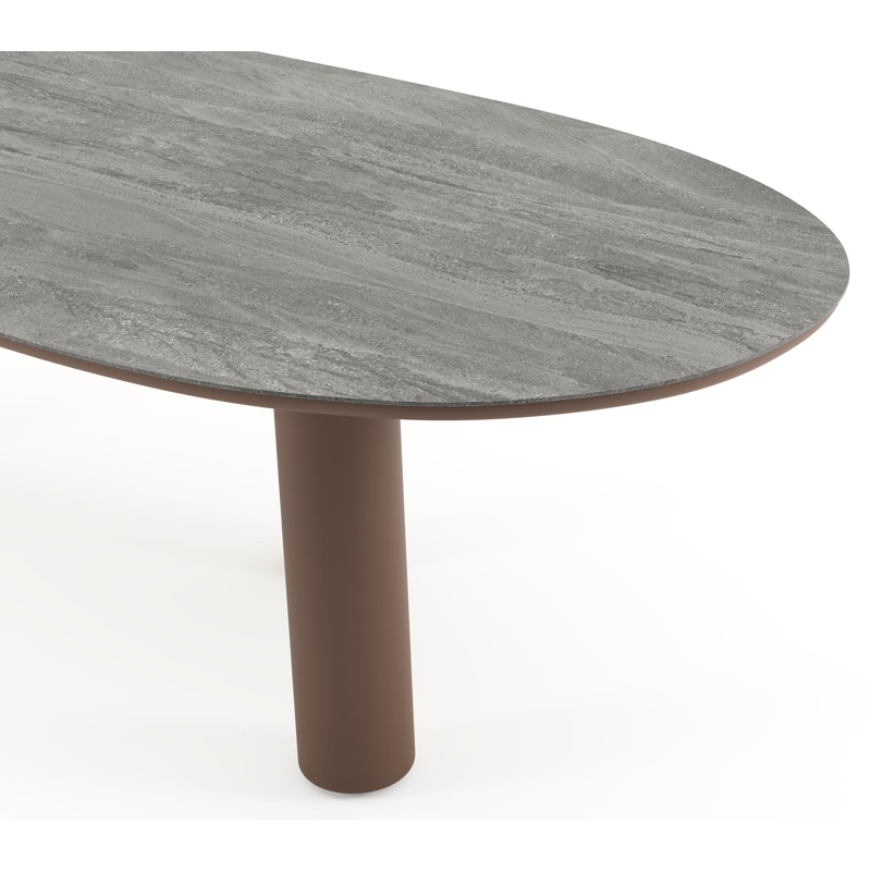 Amico tuintafel organisch in taupe aluminium en volkeramiek Aspen Grey - L 280 x B 120 x H 73.5 cm