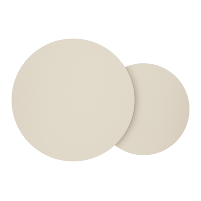 Tables basses Lindo en aluminium beige - Diam. 85 x Haut. 27 cm, Diam. 65 x Haut. 21 cm