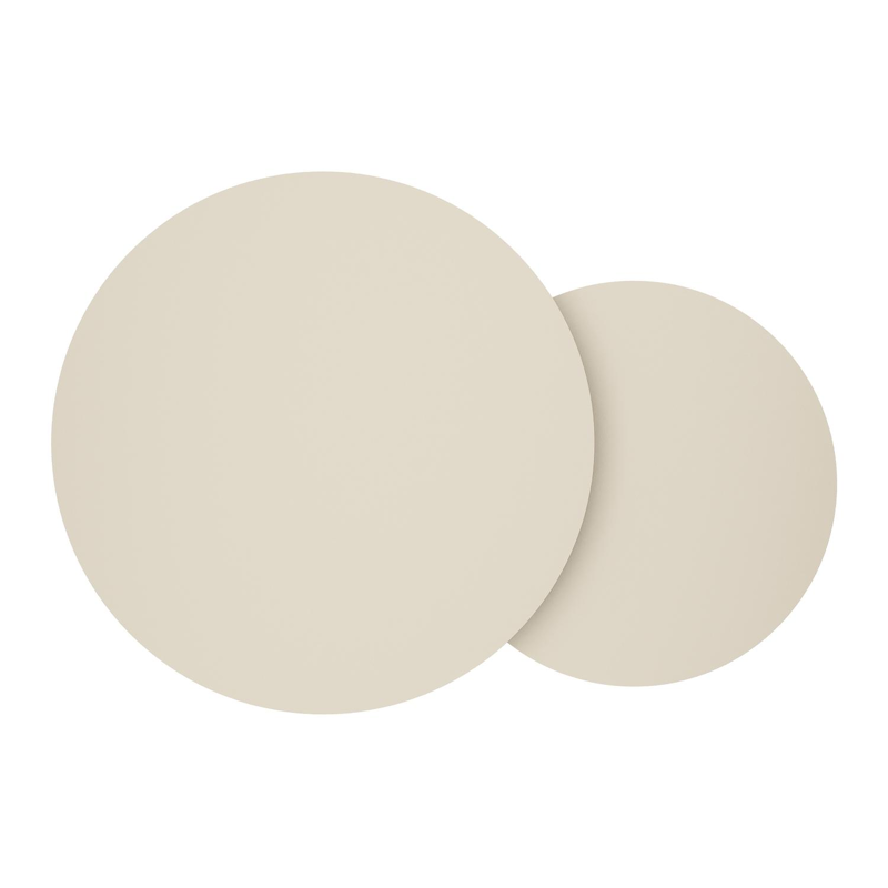 Lindo loungetafels in beige aluminium - Dia. 85 x H 27 cm, Dia. 65 x H 21 cm