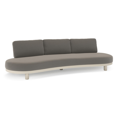 Canapé de jardin Donato en aluminium beige et coussins en all weather sunbrella® luxe Natte Dark Taupe