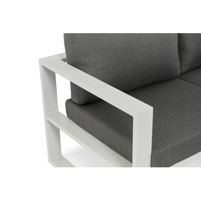 Livo loungeset in wit aluminium met grijs weather+ softtouch kussens