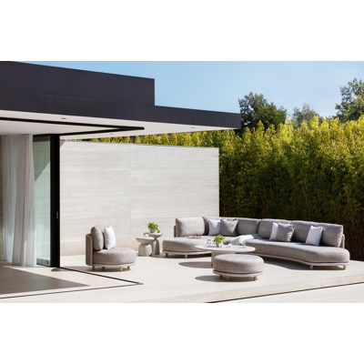 Table basse Globo en béton beige - Lg. 120 x Lrg. 112 x Haut. 34 cm