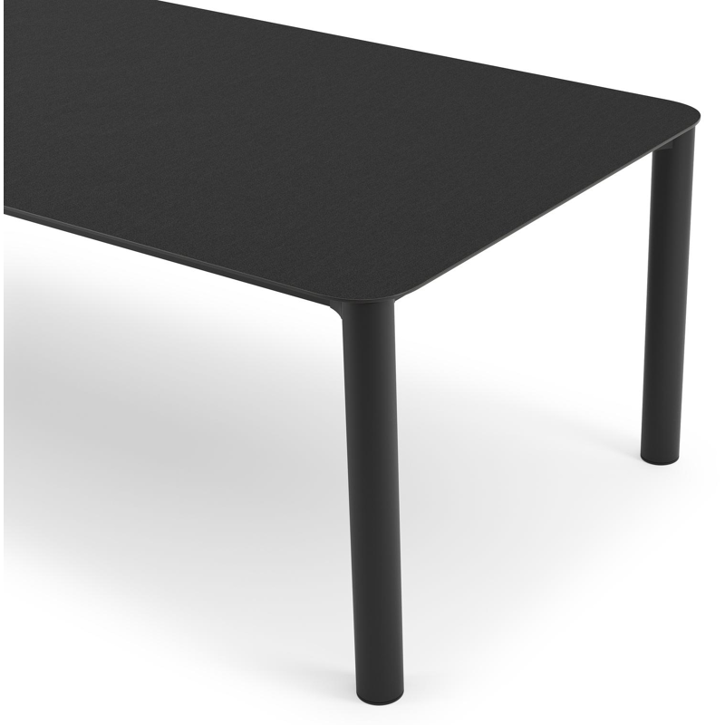 Orso tuintafel rechthoekig afgerond in zwart aluminium en volkeramiek nero black - L 290 x B 110 x H 74.5 cm