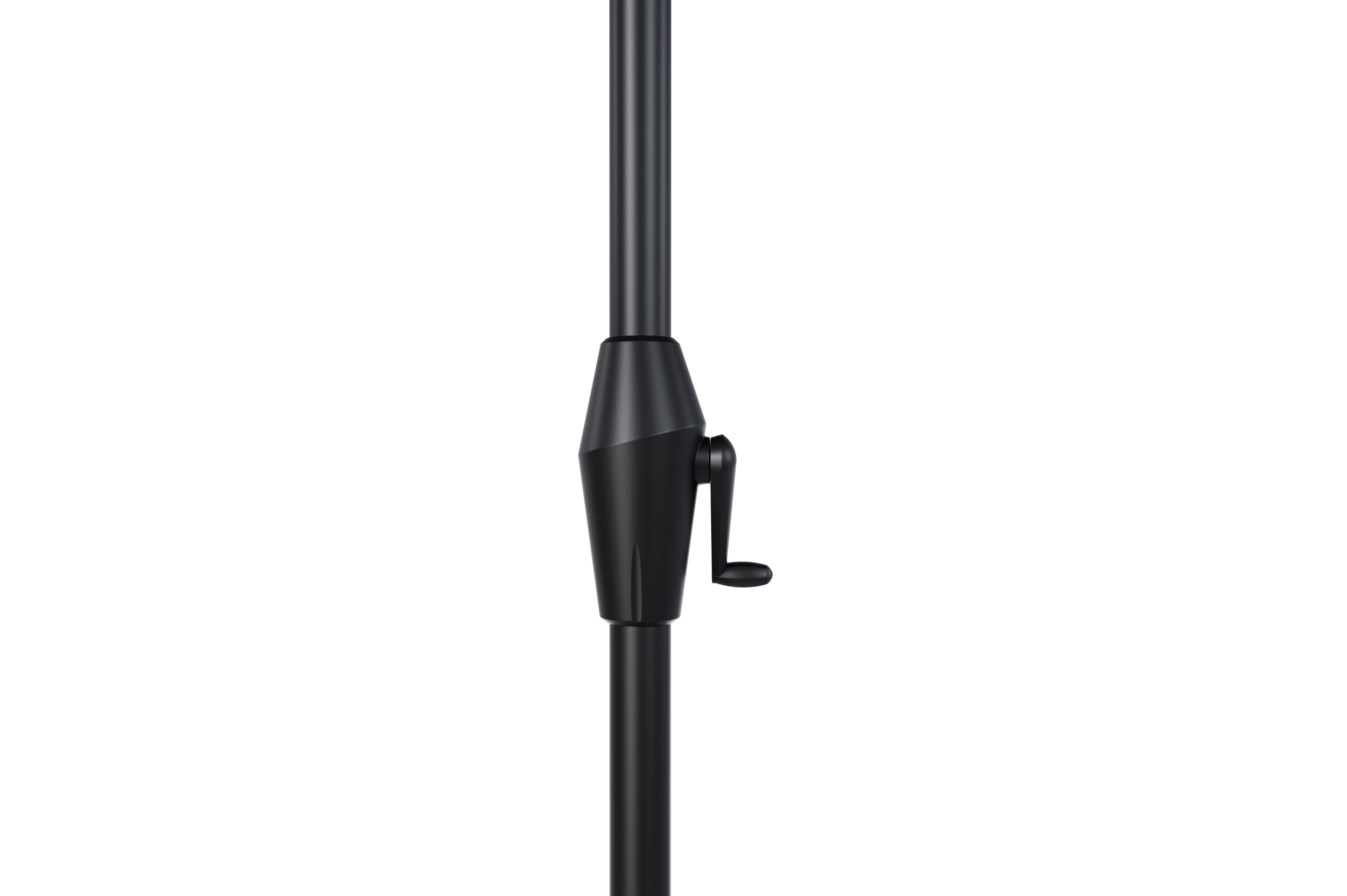 Viola staanparasol in zwart aluminium met zwart weather+ softtouch parasoldoek - L1 300 x L2 400 cm met parasolvoet Intenso 60 kg