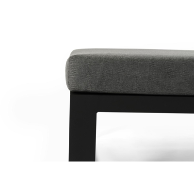 Livo loungestoel tussenstuk in zwart aluminium met grijs weather+ softtouch kussen