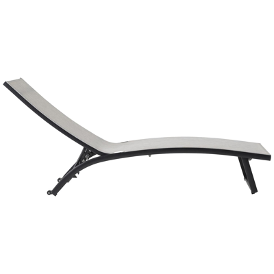 Calvia verstelbaar ligbed in zwart aluminium met grijs textilene