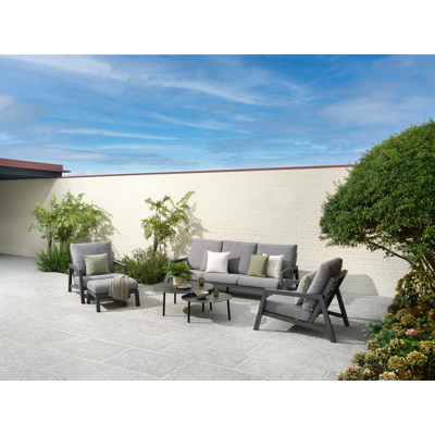 Tables basse Orso (Carasco) en aluminium noir - Dia. 90 x H 35 cm