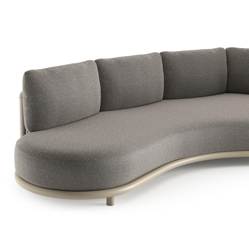 Lomano loungebank in beige aluminium met chartres drizzle all weather sunbrella® luxe kussen