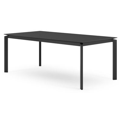 Cirello tuintafel in zwart aluminium en volkeramiek nero black - L 200 x B 100 x H 75 cm