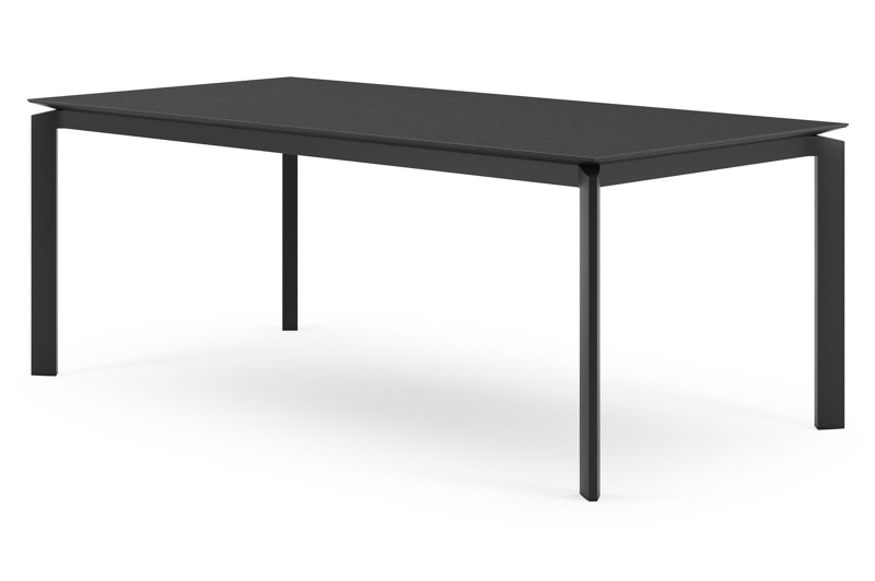 Cirello tuintafel in zwart aluminium en volkeramiek nero black - L 200 x B 100 x H 75 cm