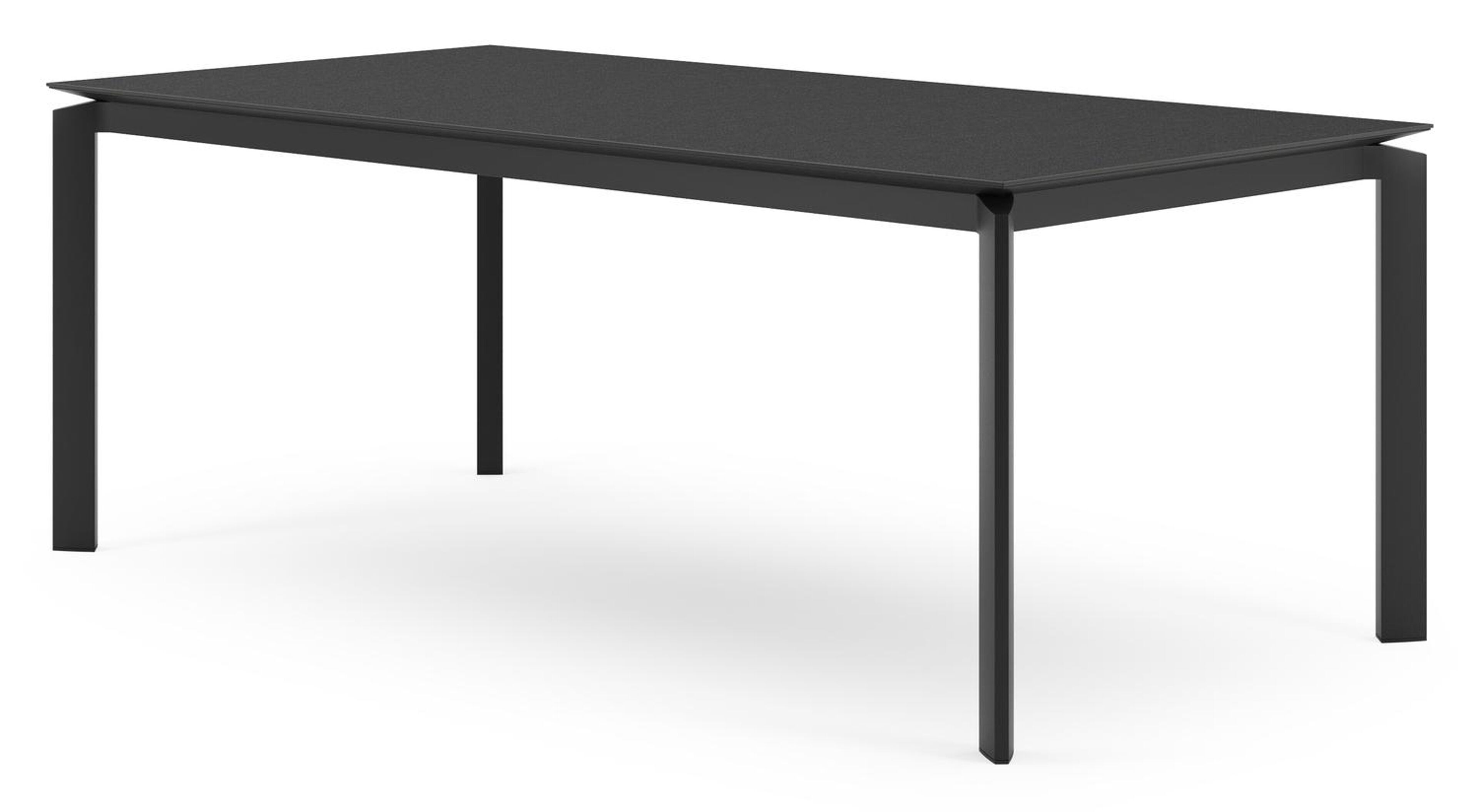 Cirello tuintafel in zwart aluminium en volkeramiek nero black - L 200 x B 100 x H 75 cm