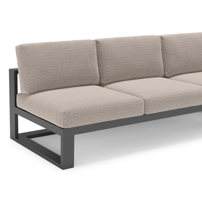 Verato loungehoek in zwart aluminium met wander granite all weather sunbrella® luxe kussen