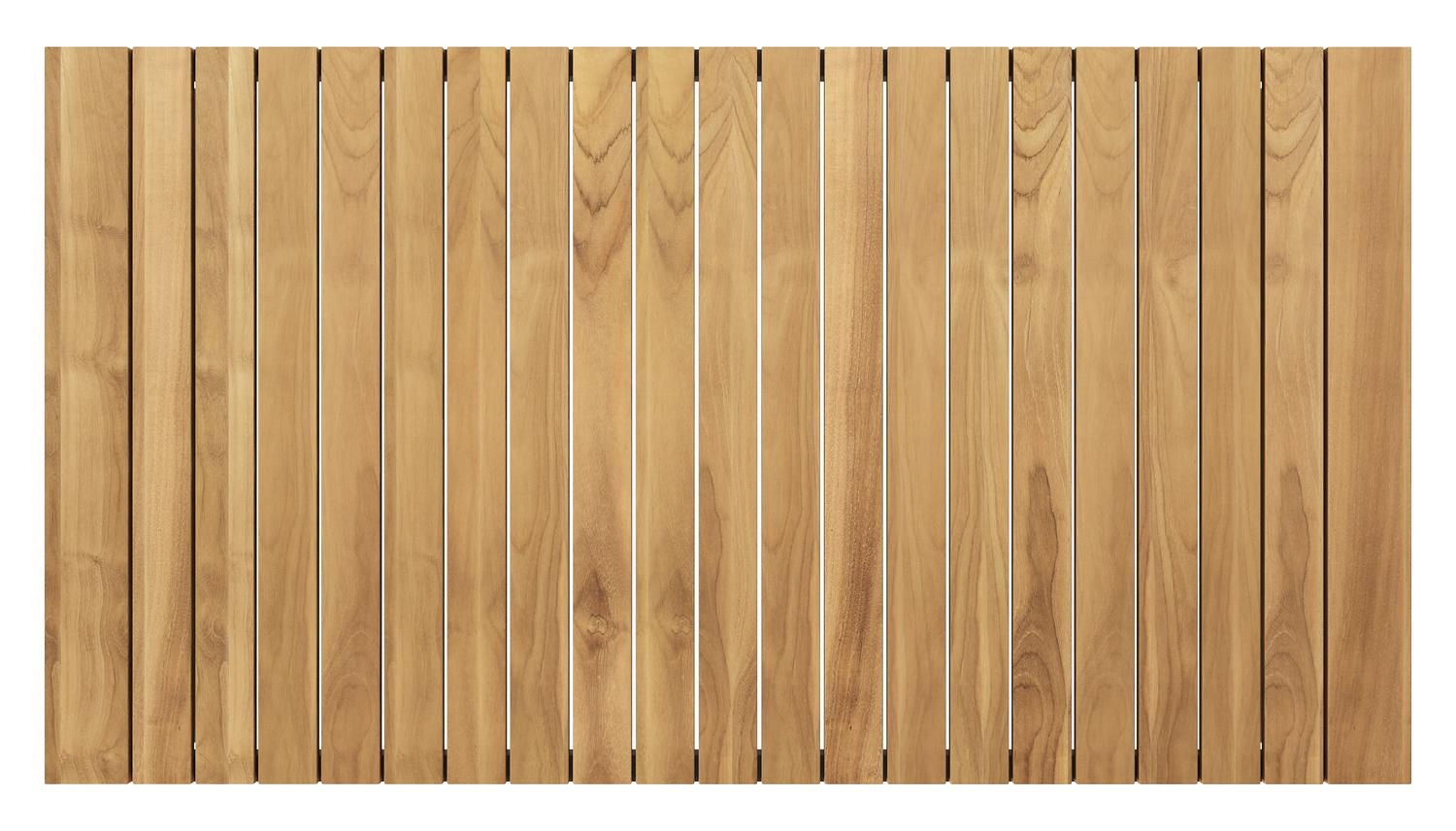 Table basse Verato en aluminium noir et teck naturel - Lg 163 x larg. 88 x H 41 cm